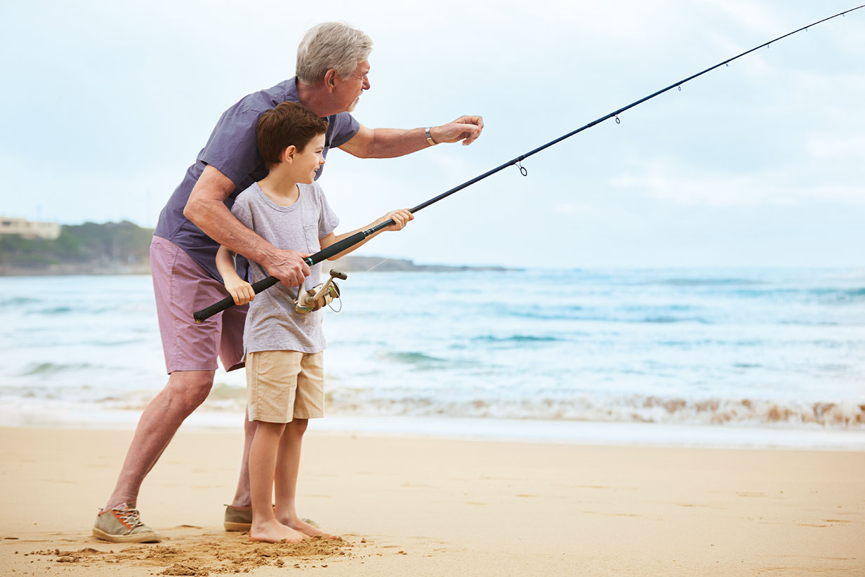 One Fell Swoop - senior with boy fishing