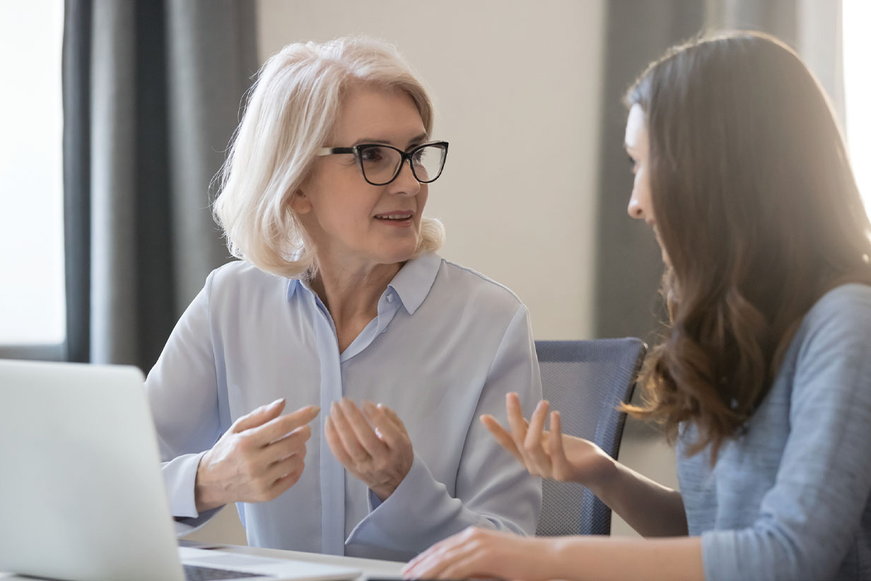 One Fell Swoop - senior woman meeting