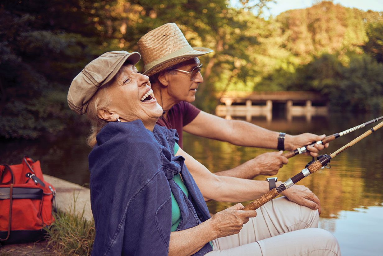 One Fell Swoop - senior couple fishing